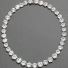 Sterling Silver Round Cut Luminous Crystal Riviera Necklace