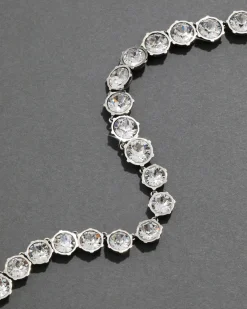 Sterling Silver Round Cut Luminous Crystal Riviera Necklace