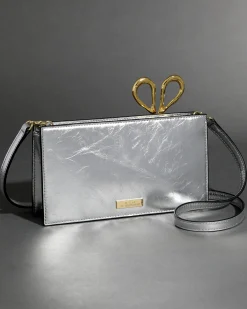 The Petit Scissor Clutch- Silver