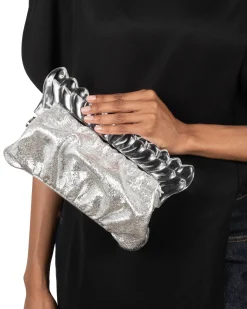 The Pouf Clutch- Silver