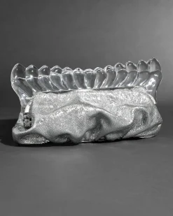 The Pouf Clutch- Silver