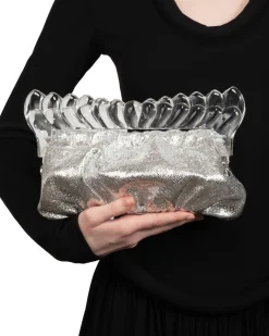 The Pouf Clutch- Silver