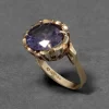 Vintage 1970s 10k Gold & Alexandrite Brutalist Ring