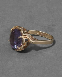 Vintage 1970s 10k Gold & Alexandrite Brutalist Ring