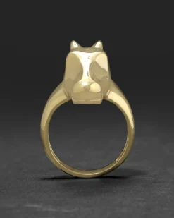 Vintage 1980s 14k Gold Custom Design Horse Ring