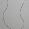 Vintage 1940s 14k Gold Italian Thin Round Snake Chain Necklace