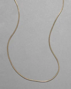 Vintage 1940s 14k Gold Italian Thin Round Snake Chain Necklace