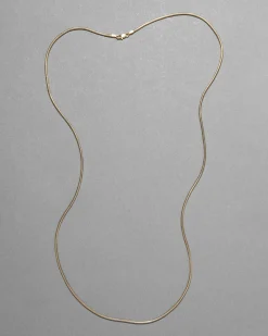 Vintage 1940s 14k Gold Italian Thin Round Snake Chain Necklace