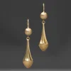Vintage 1950s 18k Gold Spear Leverback Earring