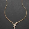 Vintage 1980s 14k Gold with Diamond Snake Head with Gold Tipped Tail Pendant Necklace