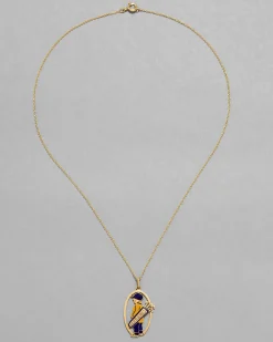 Vintage 1930s 14k Gold with Enamel French Mascot Pendant Necklace