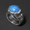 Vintage 1950s Sterling Silver & Sodalite Handmade Ring